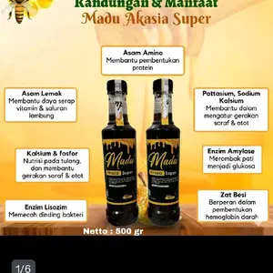 Madu super beli 1 dapat 1 botol  +akasia 500g