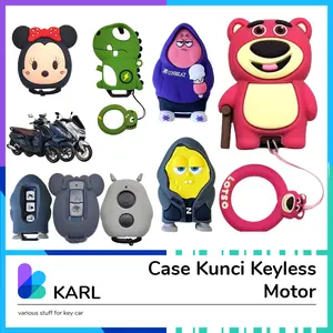 Case Kunci Motor Keyless for Honda Yamaha Cover Remote Key Motorcycle Lucu 3D