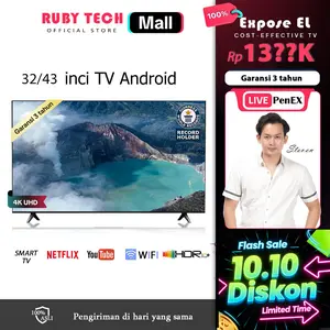 【4.4】expose 4K UHD Smart TV 32/43inci TV Android Wifi Netflix/YouTube/App Store HDR10+ Dolby 1+8GB