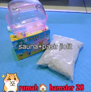 tempat mandi hamster sauna sweet+ pasir jiolit halus