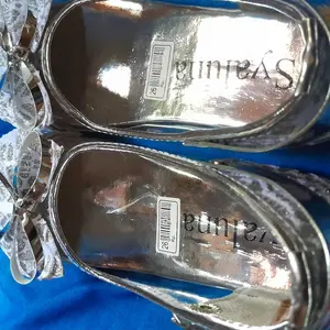 khainuana flatshoes anak perempuan kaca brukat kilat pita 22-25 26-30 Kaki Sepatu Fashion