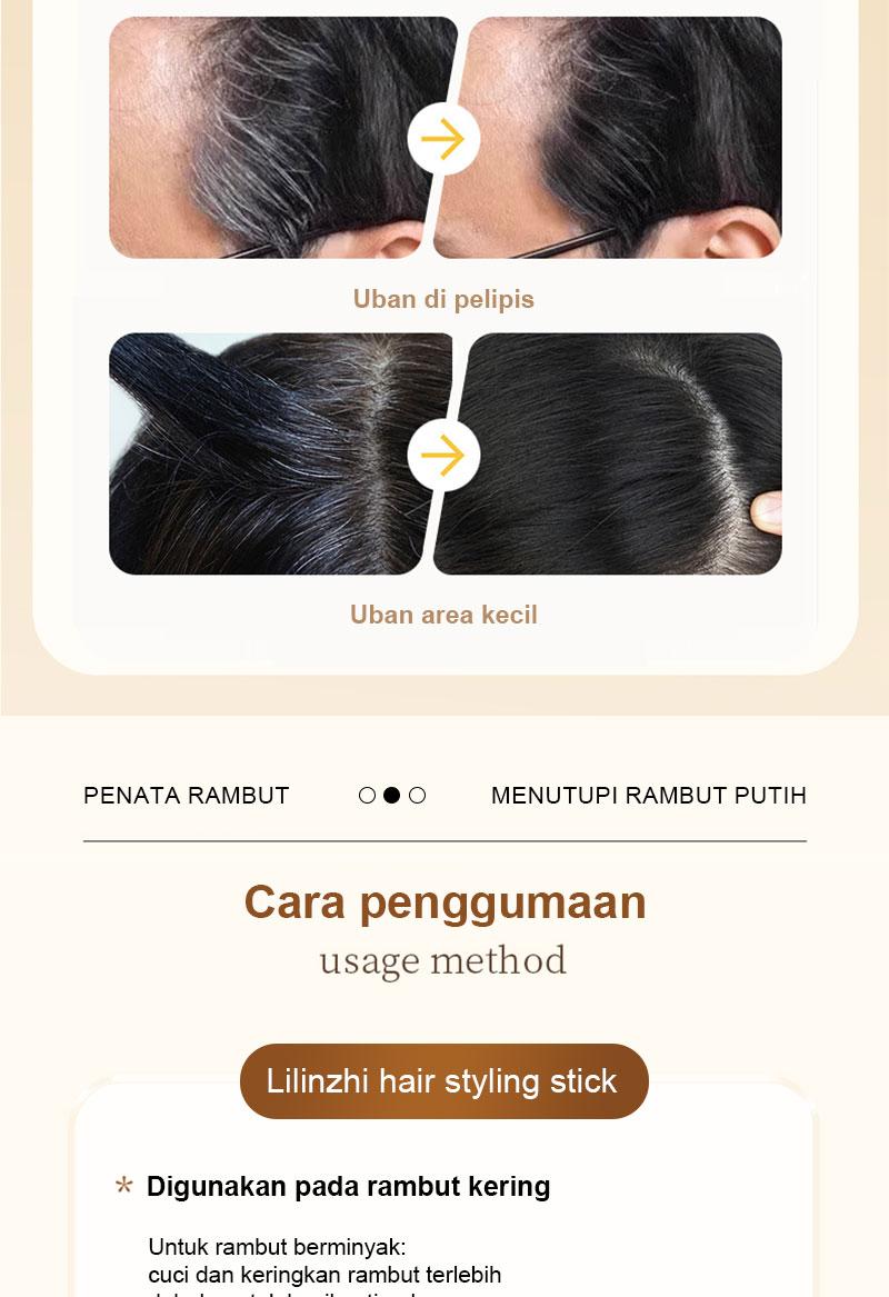 Lilinzhi Tongkat Pewarna Rambut Tanaman Hitam Murni Sekali Pakai Aman Tanpa Efek Samping Cocok untuk Menutupi Artefak Memudar Pewarna Rambut Hitam & Coklat di Rumah Penghitam Black Black Penghitam