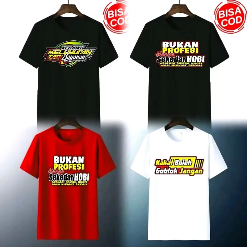 kaos kata kata kece paket isi 8 kaos/atasan dewasa pria wanita sablon DTF 5