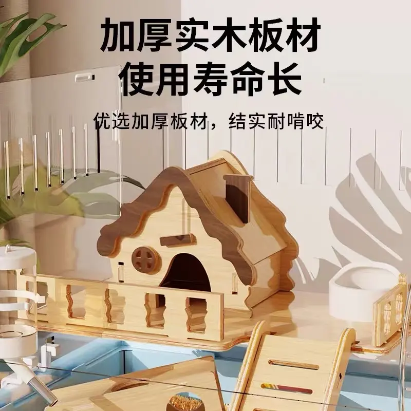 Lồng mica siêu biệt thự trong suốt 42cm tặng kèm bập bênh- Tạp hoá thú cưng- lồng mica nuôi hamster 5