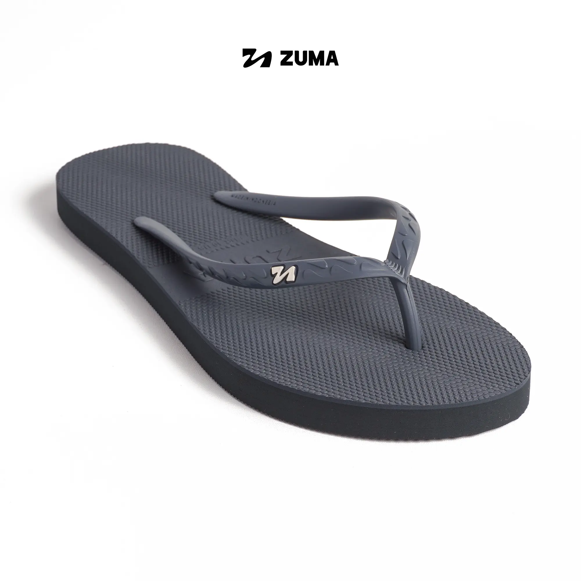 Zuma Women Classic 25 Dark Grey, Sandal Jepit Wanita Karet Polos, Abu-abu Tua