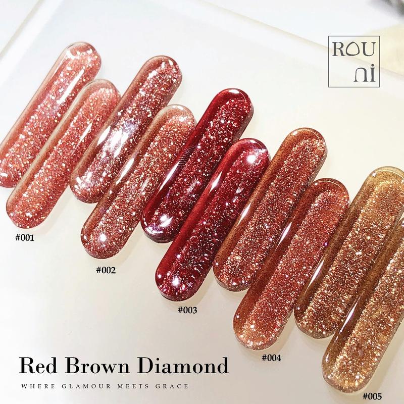 ROU ni Set sơn Red Brown Diamond tone đỏ nâu sơn gel nhũ flash đỏ tôn da màu nâu cà phê mùa thu đông thịnh hành sơn gel chất lượng chuyên dụng cho tiệm nail