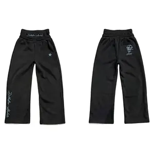 Do The Flow Celana Sweatpants Double Waist Loose Baggy Hitam