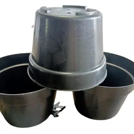 Paket 12 Pcs Pot Bunga Kode 25 Polos Hitam Untuk Media Tanam - Cocok untuk Tanaman