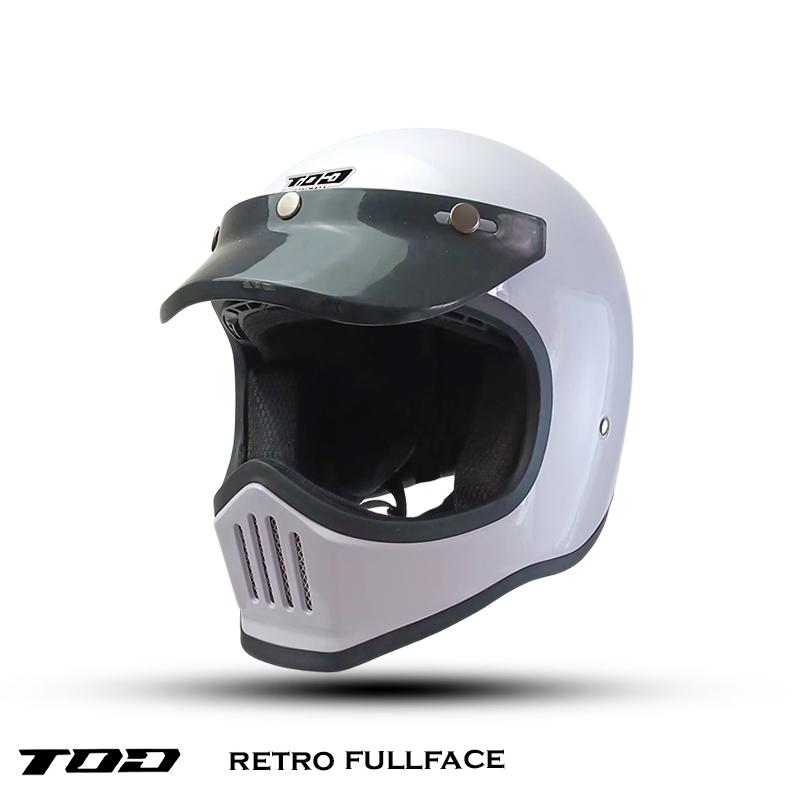 HELM RETRO CAKIL FULL FACE HITAM DAY DEWASA PRIA WANITA ORIGINAL SNI 2