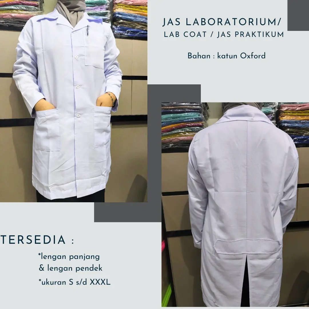 Jas Laboratorium / Jas Lab / Lab Coat /Jas Lab SMA /Jas Lab Kuliah