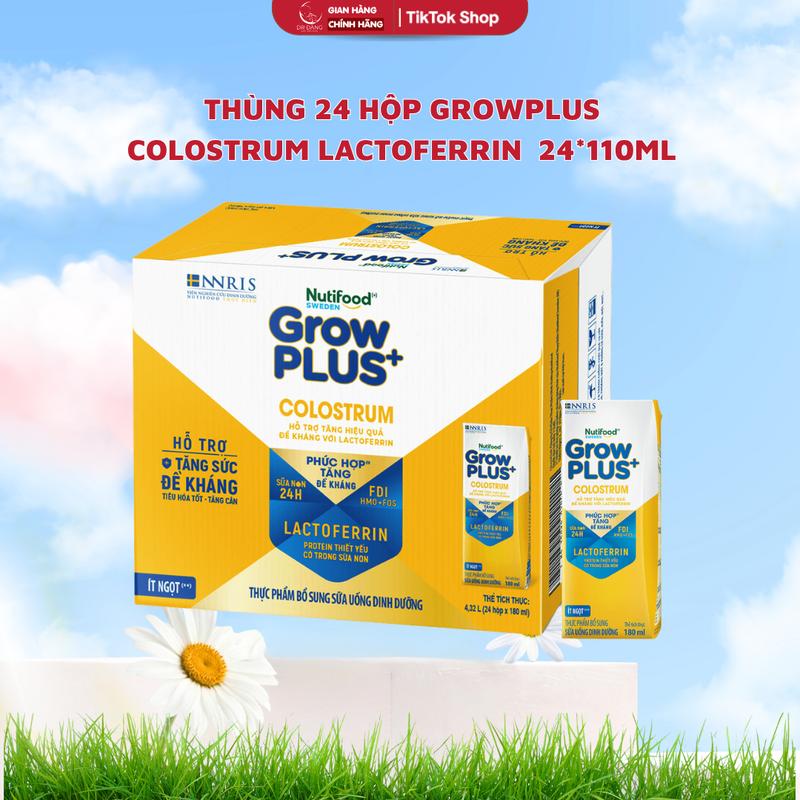 CFV-Deal Shock Thùng 24 Hộp Sữa Pha Sẵn Nutifood Growplus Colostrum Lactoferrin 24*110ml