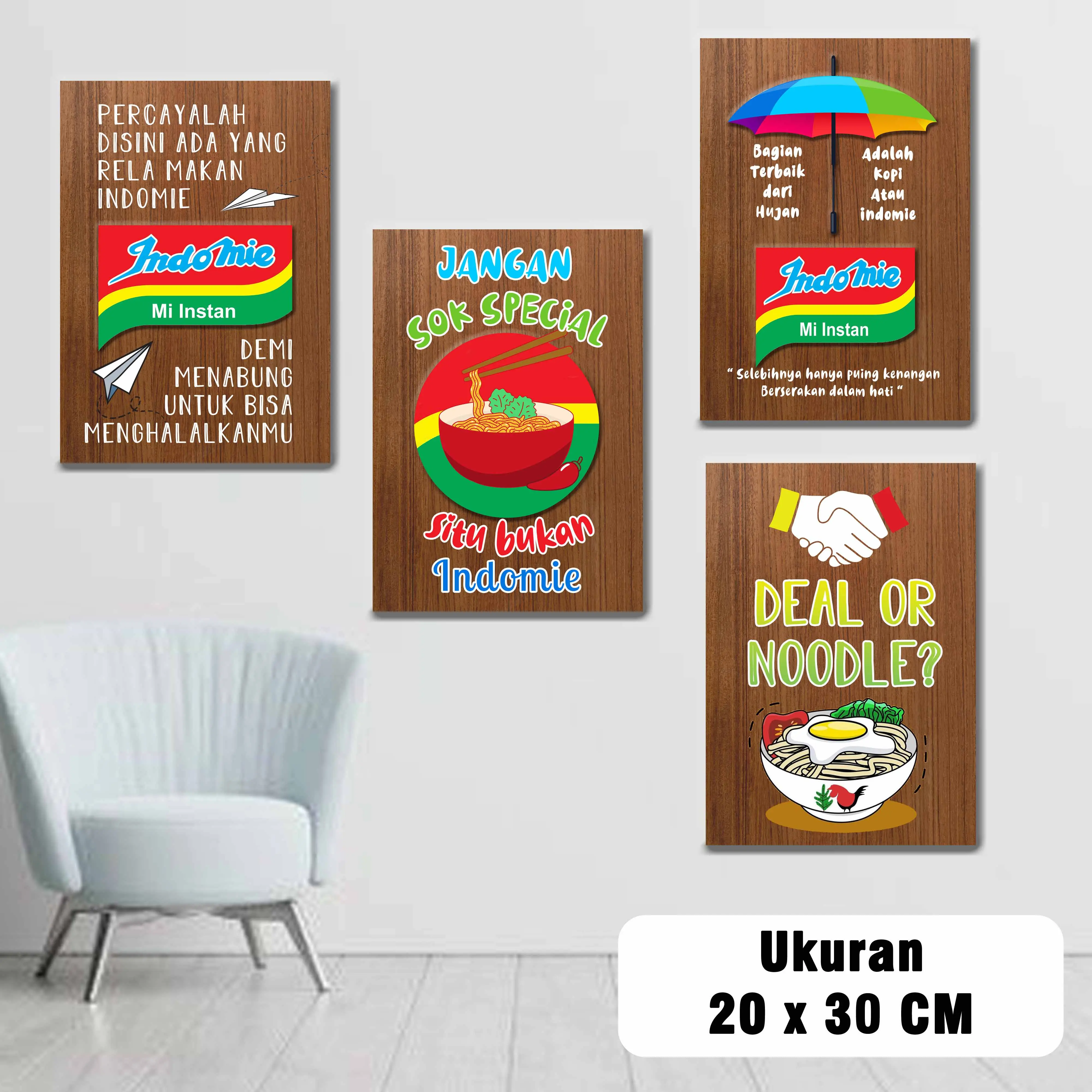 HIASAN DINDING WALDECOR WARMINDO INDOMIE UKURAN 20 X 30 CM