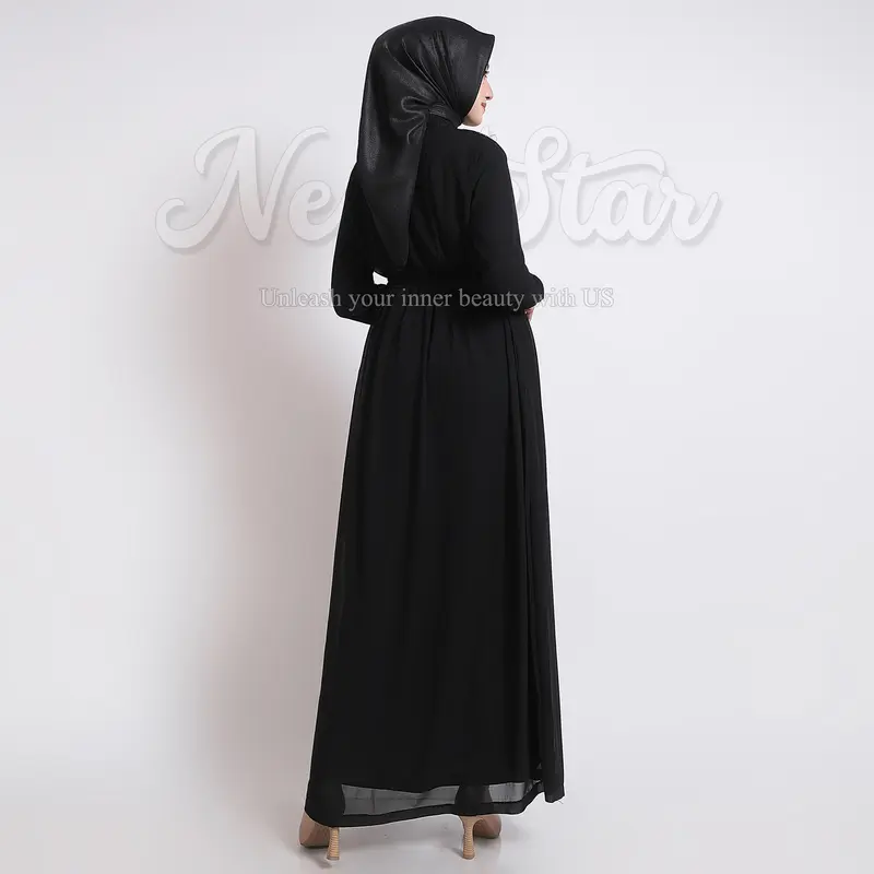 NewStar - Gamis Lebaran 2025 Terbaru Dress Kekinian Baju Hitam Muslim Wanita Murah Premium Model Baru Elegan Abaya Turkey Mewah i40 4