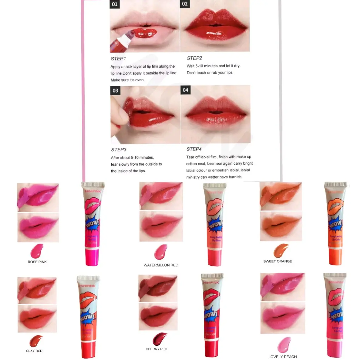 (Lipstik tahan 24 jam) lipstick tatto tato romantic bear Romantic Bear Lipstik Tattoo Lip Peel Off Lipstick Long Lasting Bibir