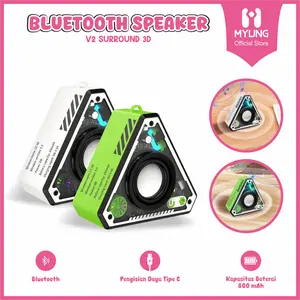 MYUNG Speaker Mini Bluetooth LED V2 Portabel / Speaker Mini Portable Wireless Model V2 Extra Bass Tahan Air
