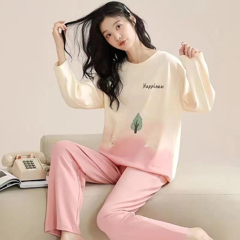 Bộ Đồ Ngủ Nữ, Hàng Mới Về, Phong Cách Mùa Thu Và Mùa Đông, Áo Chui Đầu, Dài Tay, Thiết Kế Hoạt Hình, Dáng Rộng Vừa Vặn, Thích Hợp Cho Bé Gái, Mặc Nhà, Mùa Xuân Và Mùa Thu, Bộ Đồ Ngủ Nữ, Quần Dài Tay, Bộ Đồ Ngủ 2