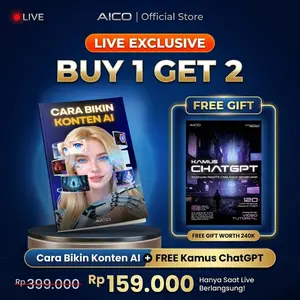 [LIVE EXCLUSIVE] BUY 1 GET 2 - AICO Buku Cara Bikin Konten FREE Kamus ChatGPT Viral & Video Tutorial + 120+ Prompt ChatGPT