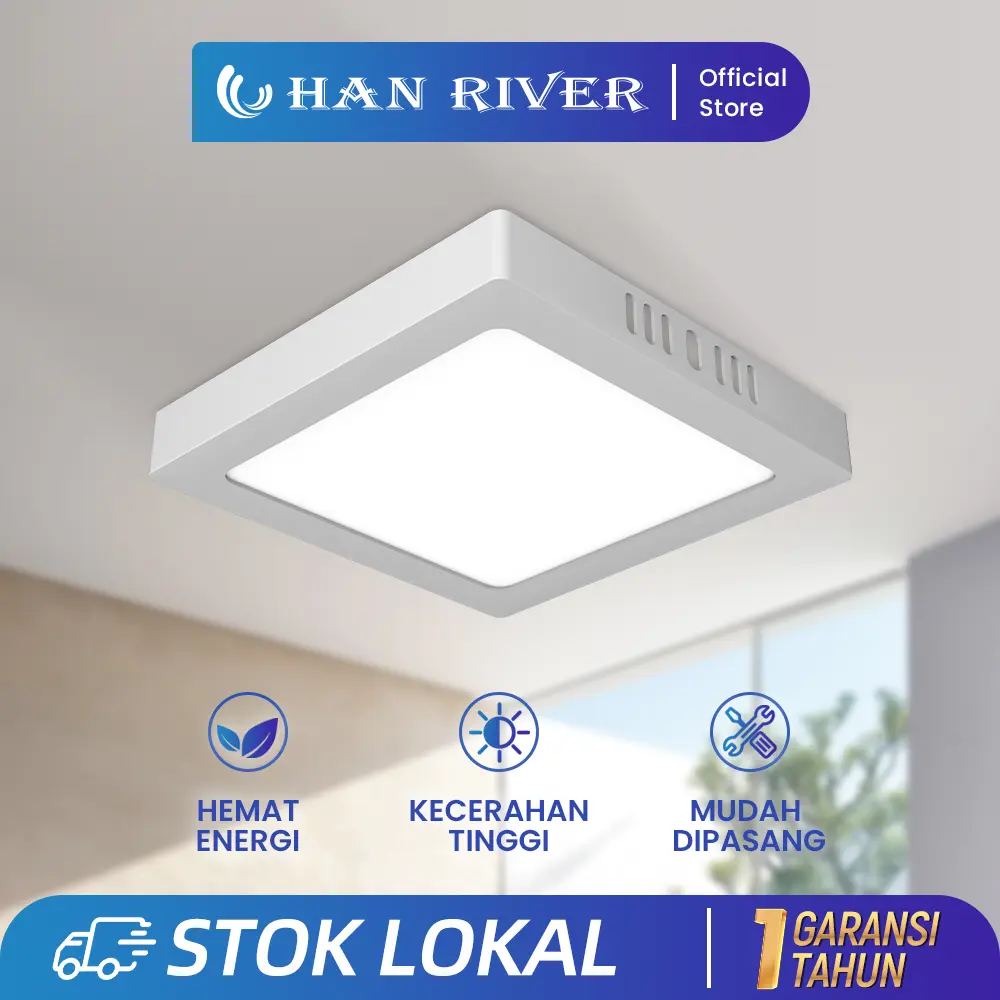 HAN RIVER  Lampu Downlight LED Panel Bentuk Kotak 24W 12W 8W 6W Outbow Lampu Ceiling LED Merah Putih