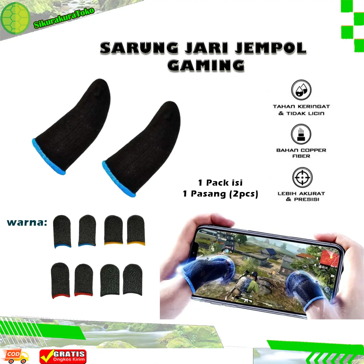 Sarung Jari Jempol mengurangi Basah Keringat Layar