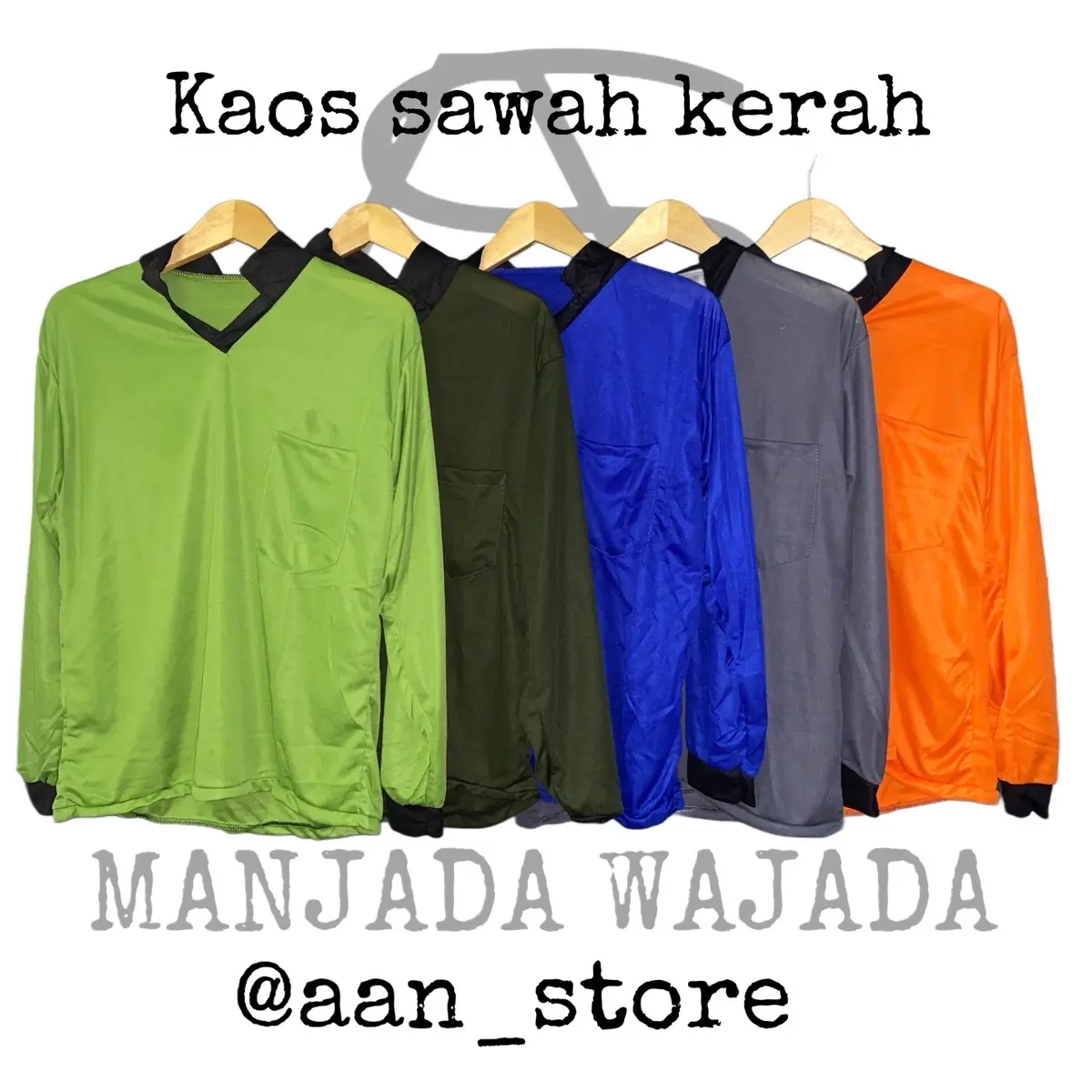 60 Ribu Dapat 5 Pcs Kaos Sawah Kerah Kerja Nyaman Panjang Baju Polos Pria