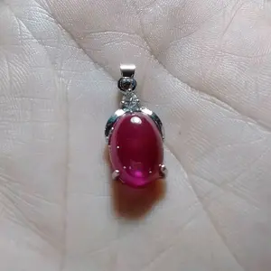 Liontin Batu permata Delima Merah Ros asli DM 10×14