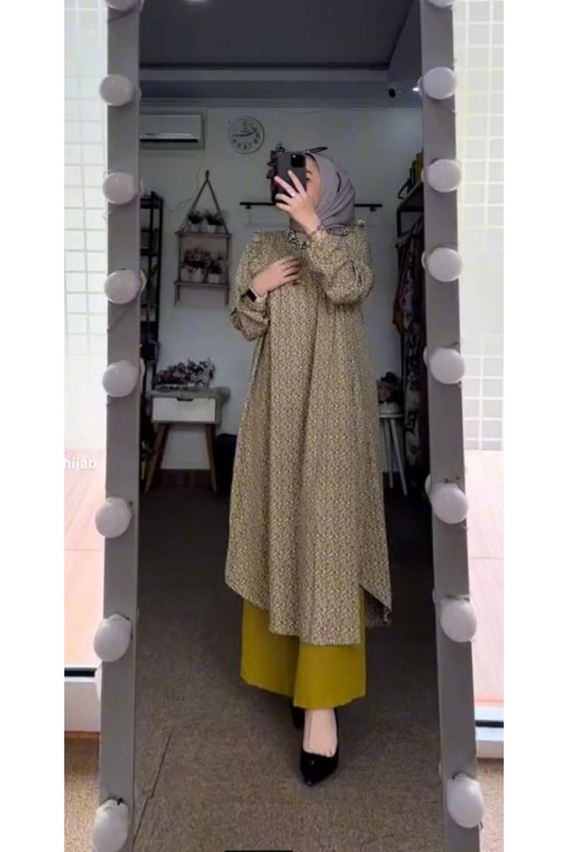 Product Introduction of Set Tunik Kulot Tania Rayon Diamon Busui Kancing Celana Panjang 21