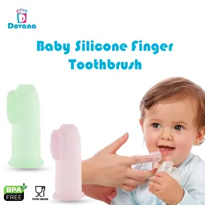 Dovana Sikat Gigi Bayi Jari Silikon Pembersih Mulut Lidah Gusi Bayi Lembut Silicone Finger Toothbrush Baby New Born Pink