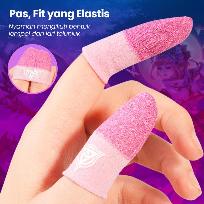 ‌BlueWow V4 Ice SilkFinger Sleeve/Pro Lengan Jari- Putih Sarung Jari Gaming Generasi Baru - Material Ice Silk/Shark Gaming-Material Nanofiber Premium | High Sensitivity & No Miss Touch | Anti-Sweat + Screen Safe untuk Garena/PUBG/MLBB