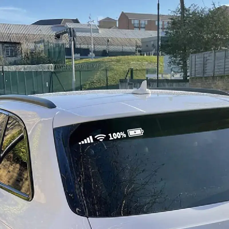 Wifi Battery Level Mark Car Vinyl Decals Car Rear Windshield Funny Stickers