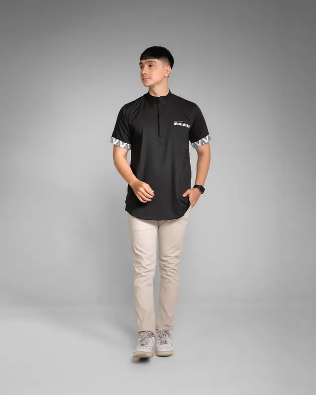 Baju Koko Kurta Dewasa Lengan Pendek Pria Muslim Terbaru Salvio Hexia 4