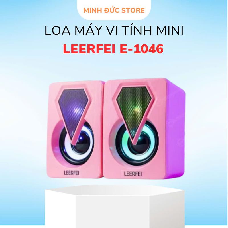  Loa máy tính vi tính mini laptop LED để bàn bass giá rẻ LeerFei E-1046 