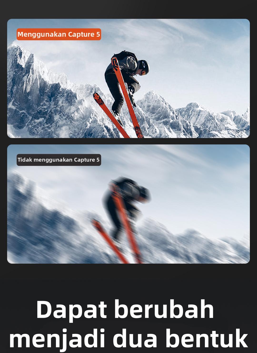 FUNSNAP Capture5 Gimbal Stabilizer HP 3 sumbu, AI Tracking Otomatis untuk Vlog & Live Streaming