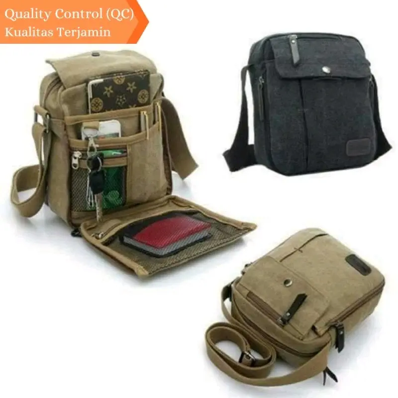 Tas Selempang Pria Kanvas Sling Bag Men
