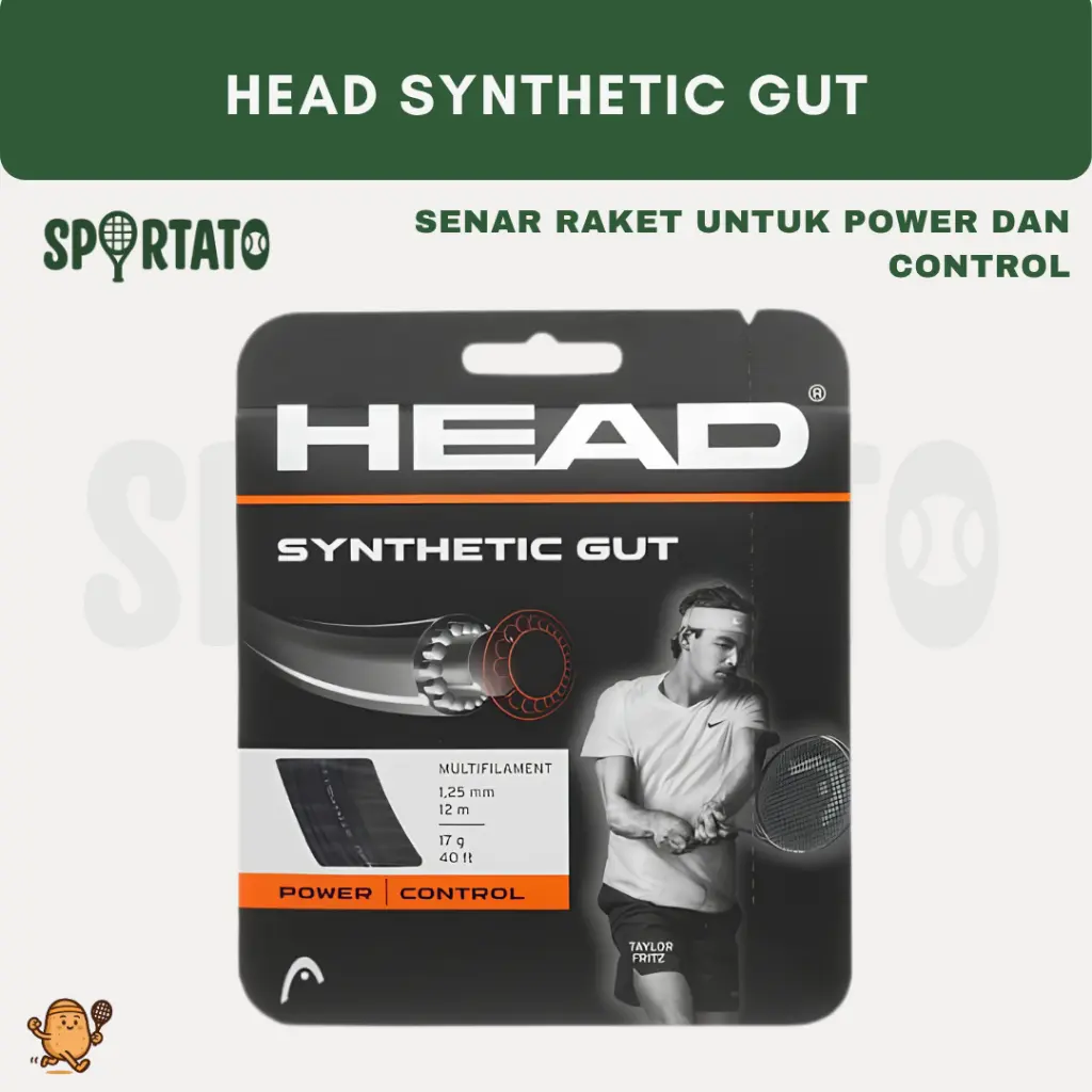 HEAD Synthetic Gut String for Power Control | Senar Raket Tenis Multifilament | Power | Control