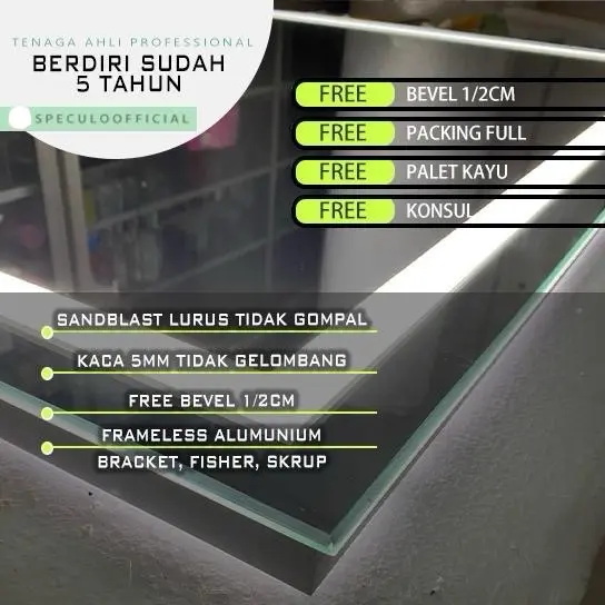Smart Mirror LED 105 cm x 72.5 cm | Cermin Rias | Cermin 3 warna LED 2