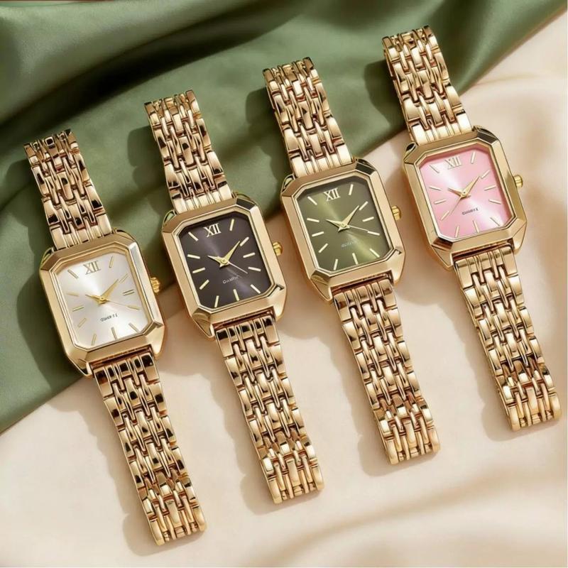Đồng hồ nữ phong cách sang trọng, dây đeo bằng thép – Thiết kế mặt vuông tối giản, thời thượng – Mẫu đồng hồ tinh tế và thanh lịch
