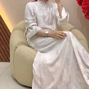 (READY STOK) Mecca dress Vol 4 bahan viscose jacquard emboss gamis lebaran raya series adem lembut jatuh By Candy Outfitku