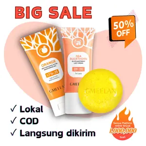 【GMEELAN 3-IN-1 GLOW SET】Paket Skincare : Orange Peeling Gel 50g + Lazy Whitening  Yogurt Cream 30g + Sabun 24K Gold 100g Exfoliating Kotoran Bersihkan Mencerahkan Memutihkan Wajah Perawatan Pencerah