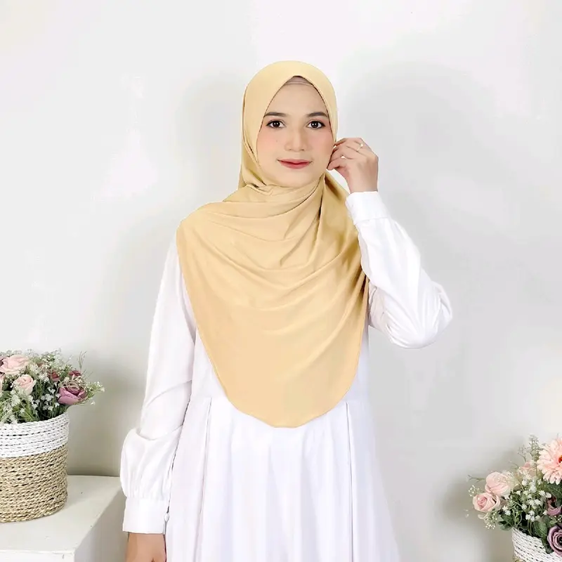 Hijab Instant Shireen Bergo Soft Pad  Oval Jersey Size L 5
