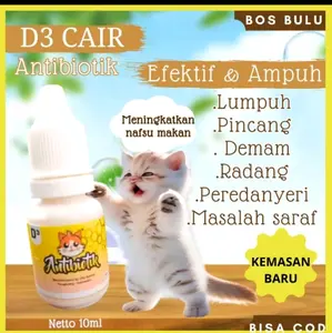 [D3 CAIR] Obat Kucing Antibiotik D3 Antibiotik Penurun Panas,dll