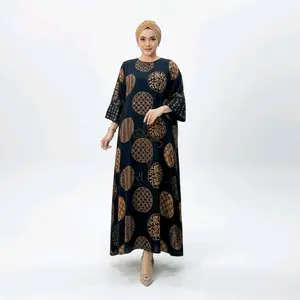KAFTAN daster GELATIK Dress Rayon Premium Busui friendly LD 170 cm Resleting depan cocok untuk daily maupun acara Muslim Wanita Motif Panjang Lembut