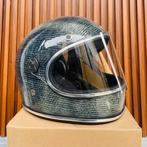 Helm Gringo Slim Retro Custom RAW menggunakan Visor