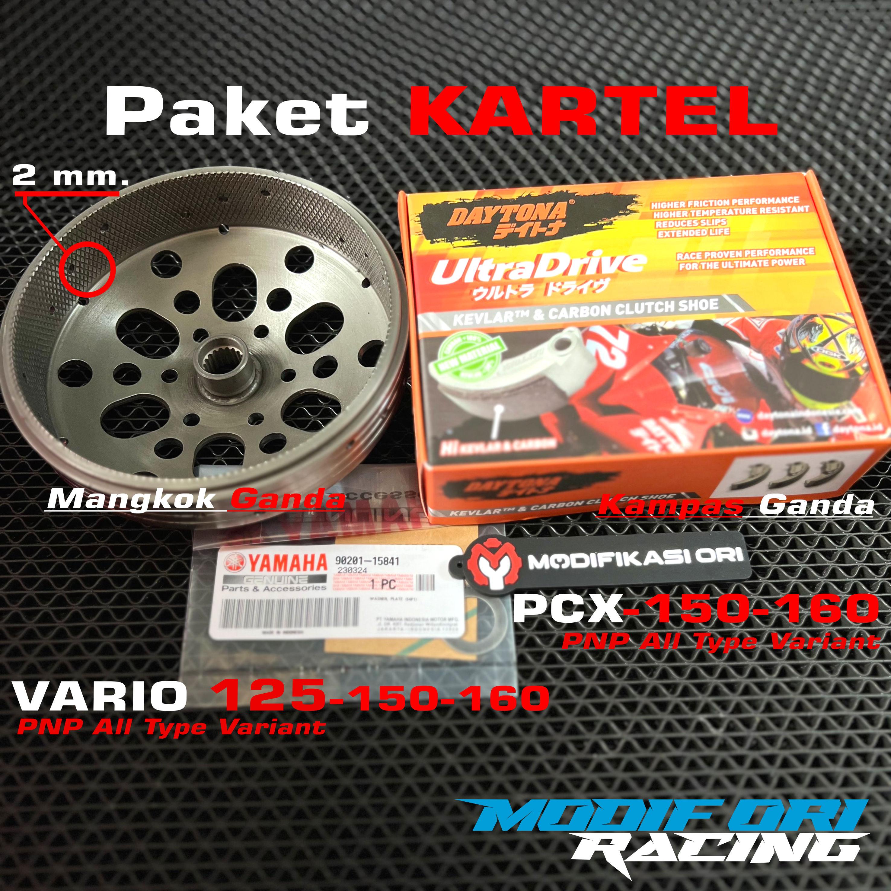 Mangkok Kampas ganda racing KARTEL - Vario 125-150-160 PCX 160 cc Custom Paket mangkok Ganda Kartel dan kampas ganda daytona