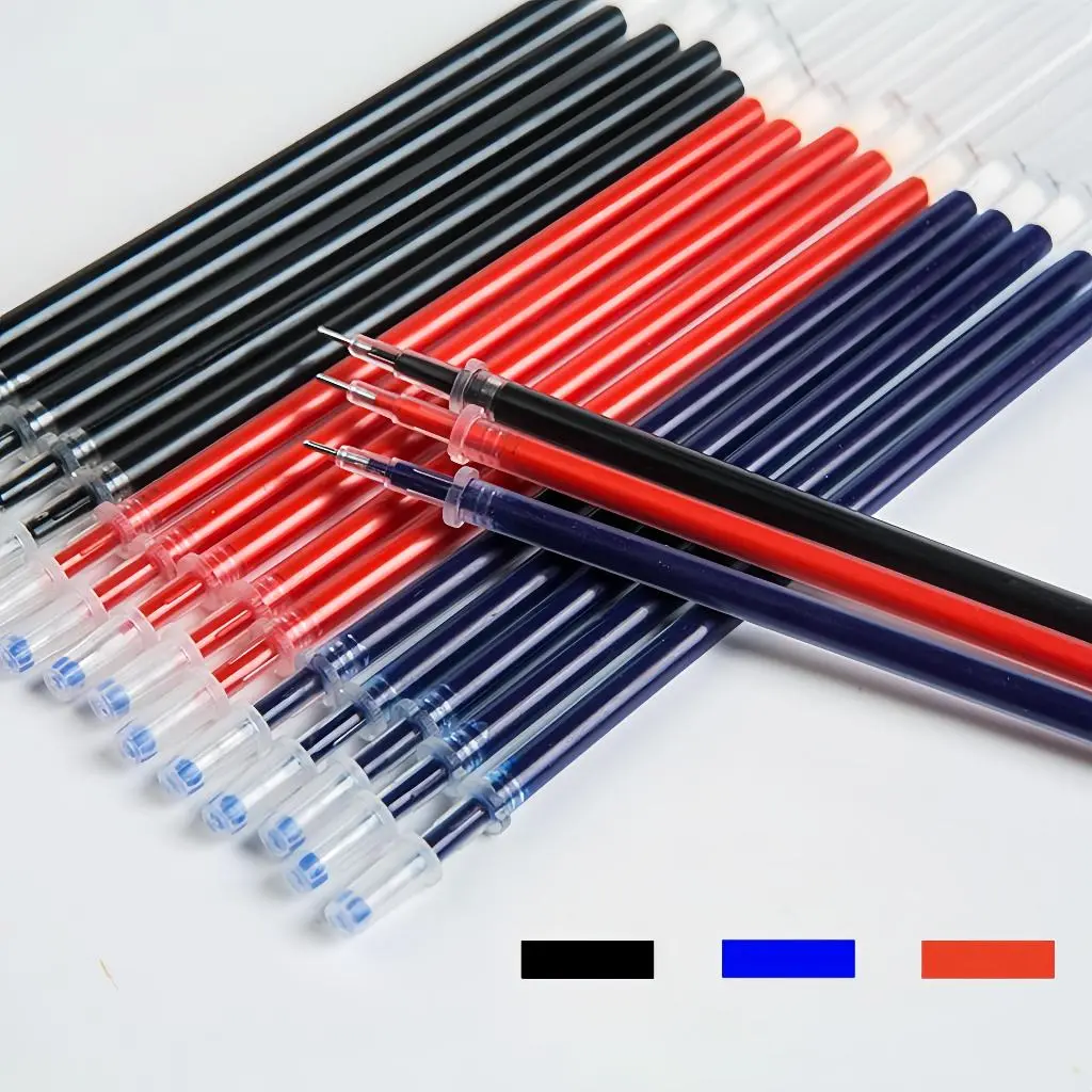 Refill Pen Core Hitam 0,5mm Perlengkapan Kantor Warna Merah Biru Refill