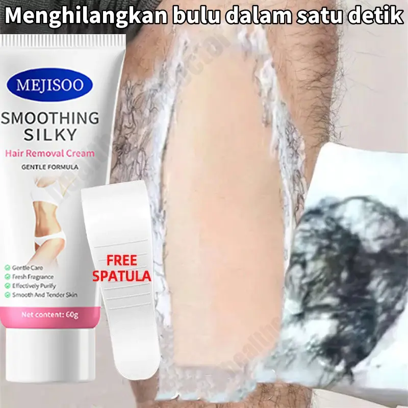 krim penghilang bulu 60g cream perontok bulu permanen cream penghilang bulu ketiak krim perontok bulu ketiak menghilangkan bulu kemaluan penghilang bulu kaki lengan paha Krim depilatory yang tidak mengiritasi Tersedia untuk wanita hamil