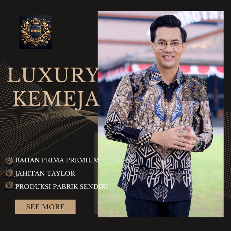 Motif Aji Saka Batik Kemeja Slimfit - Batik Solo King Kemeja Pria BSK-02 Cowok Pendek Panjang Katun 2