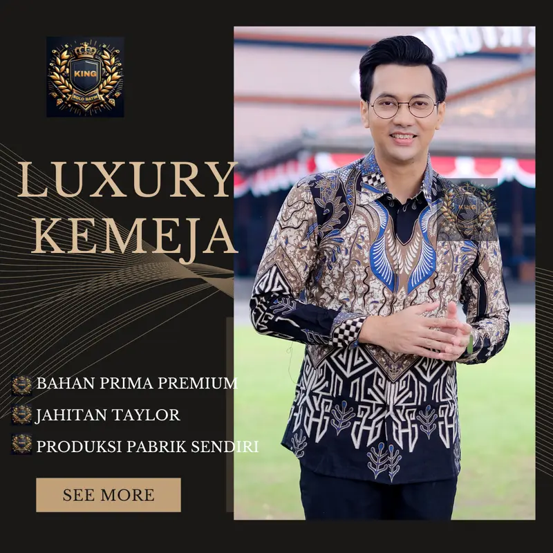 Motif Aji Saka Batik Kemeja Slimfit - Batik Solo King Kemeja Pria BSK-02 Cowok Pendek Panjang Katun 1