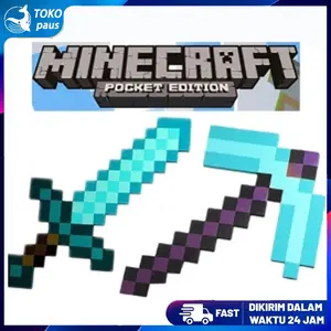 New Jumbo EVA Pedang Minecraft Pickaxe Axe/ permainan anak laki-laki cowok hadiah Pedang Senjata