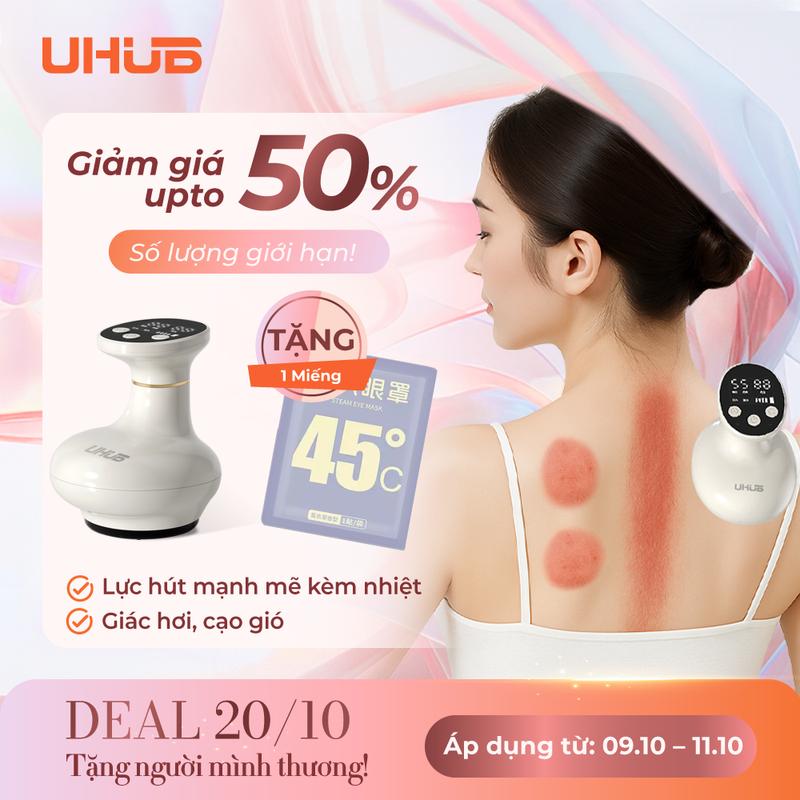 [DEAL 20/10] Máy massage UHUB C1 - Mát xa cạo gió giác hơi cố vai gáy lưng, chườm ấm điện tử - thư giãn sảng khoái, hỗ trợ lưu thông khí huyết