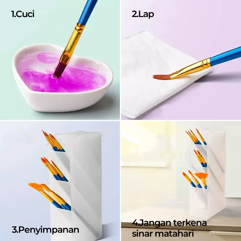 MW Kuas Lukis Set ARTIS BRUSHES / Kuas Lukis 1 Set Lengkap Murah 6